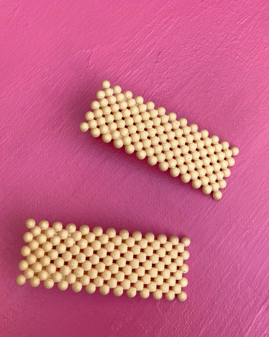 Tan bubble hair clips