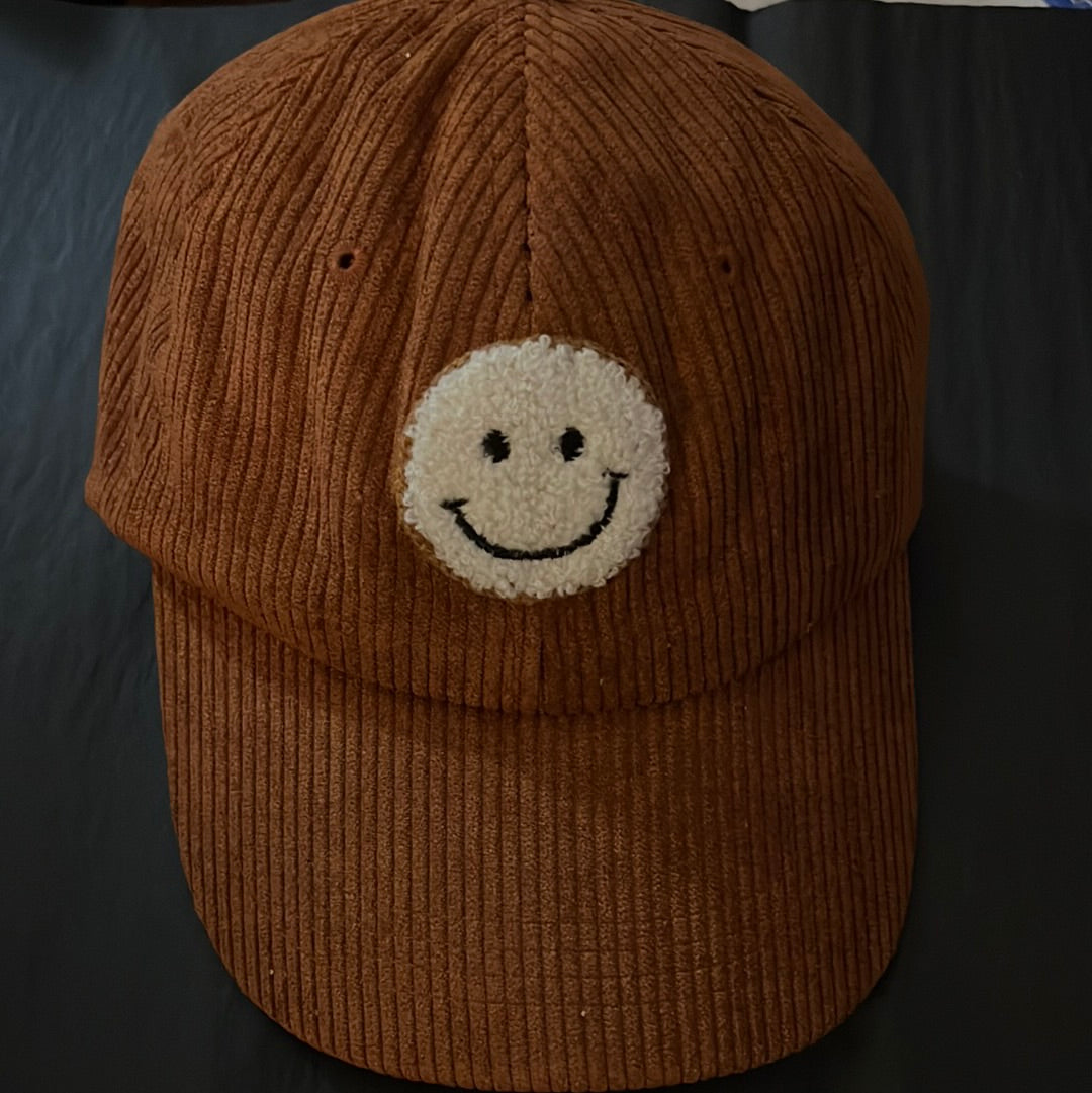 It’s a Vibe -90’s style embroidered smiley face corduroy hat