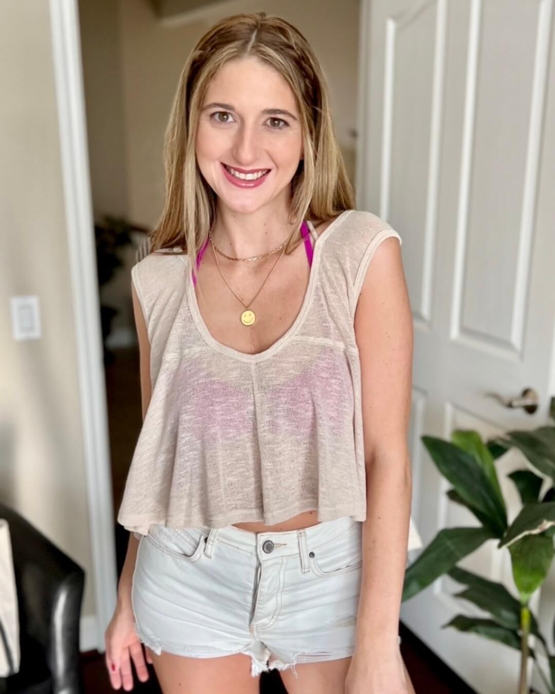 Sheer mesh tank top