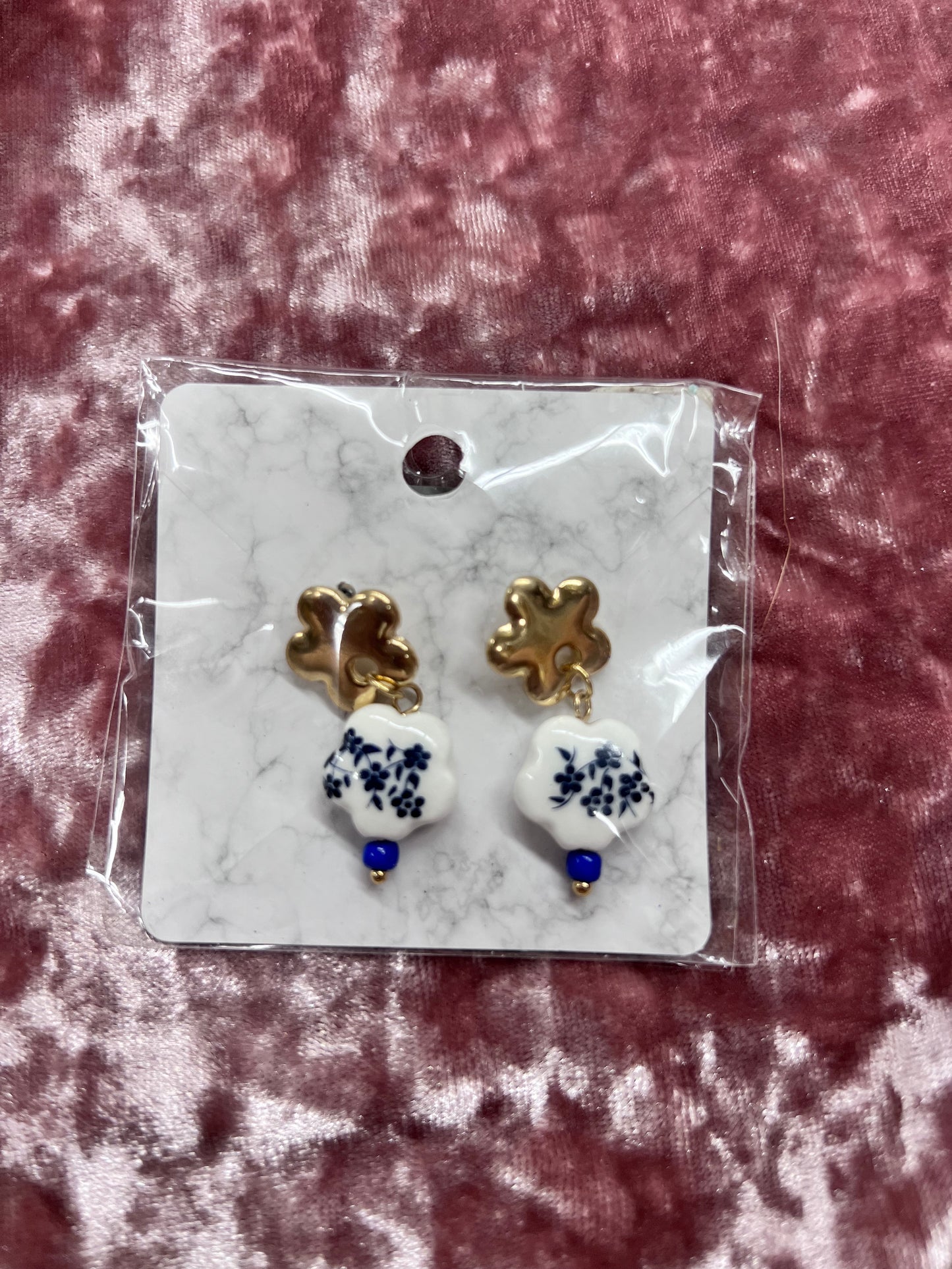 Blue Flower Earrings