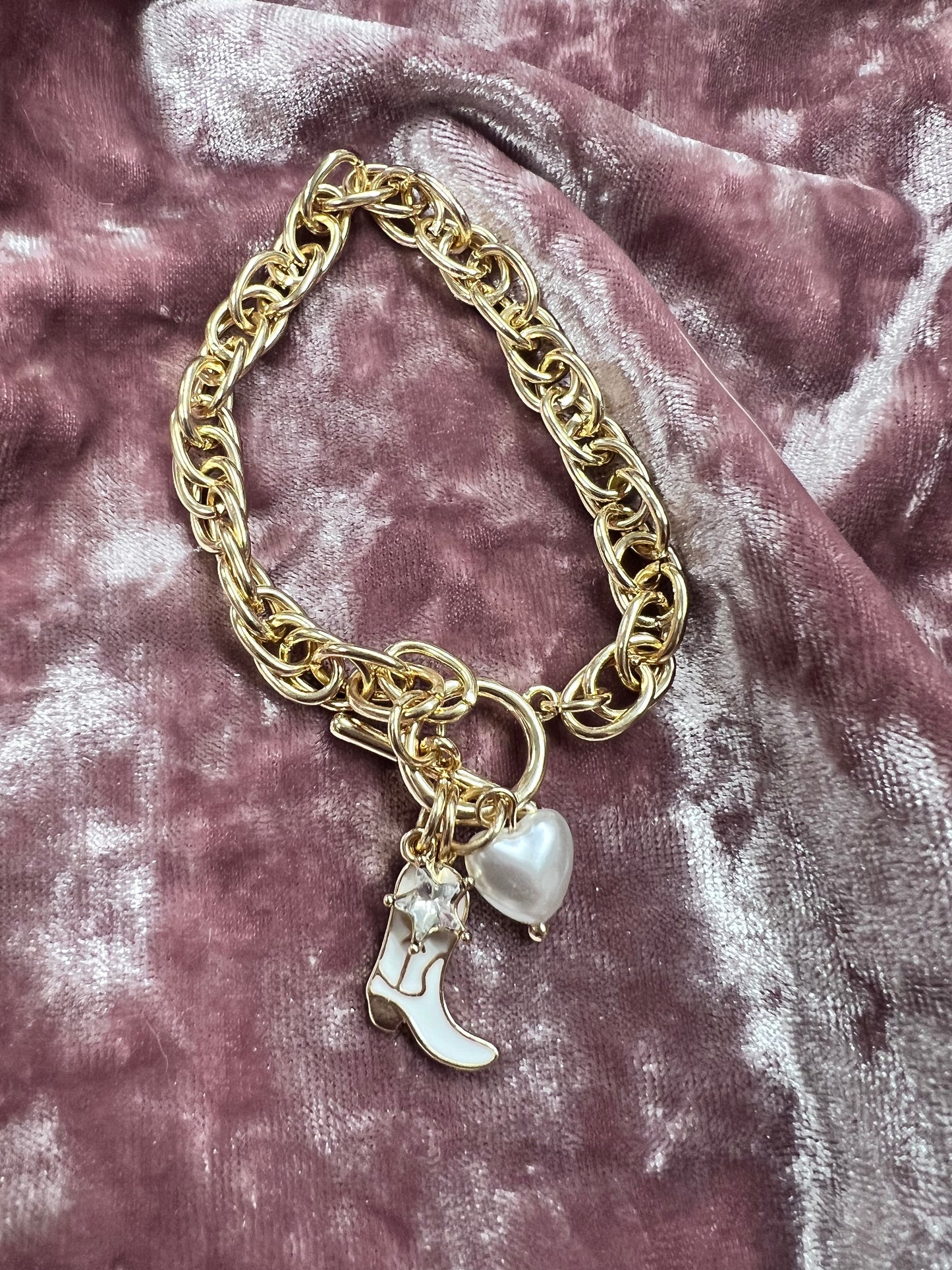 Gold chunky boot bracelet