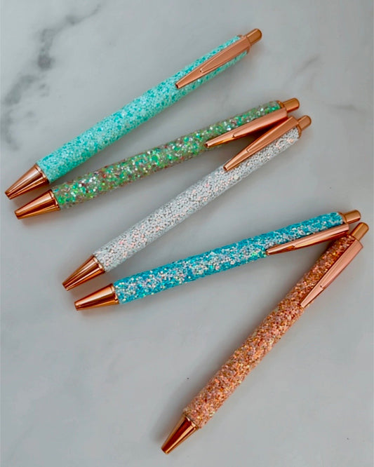 Gltz and Glam - Black ink glitter pens in multiple colors
