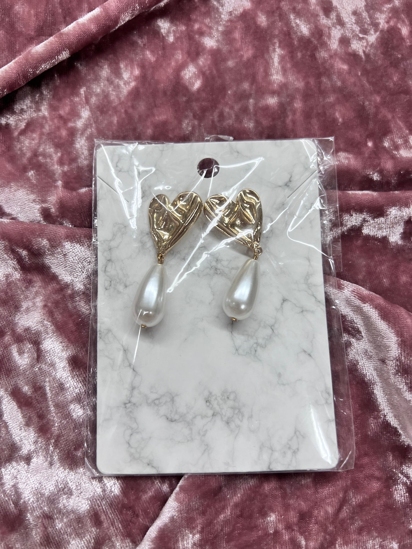 Golden Love - Pear Heart Drop Earrings