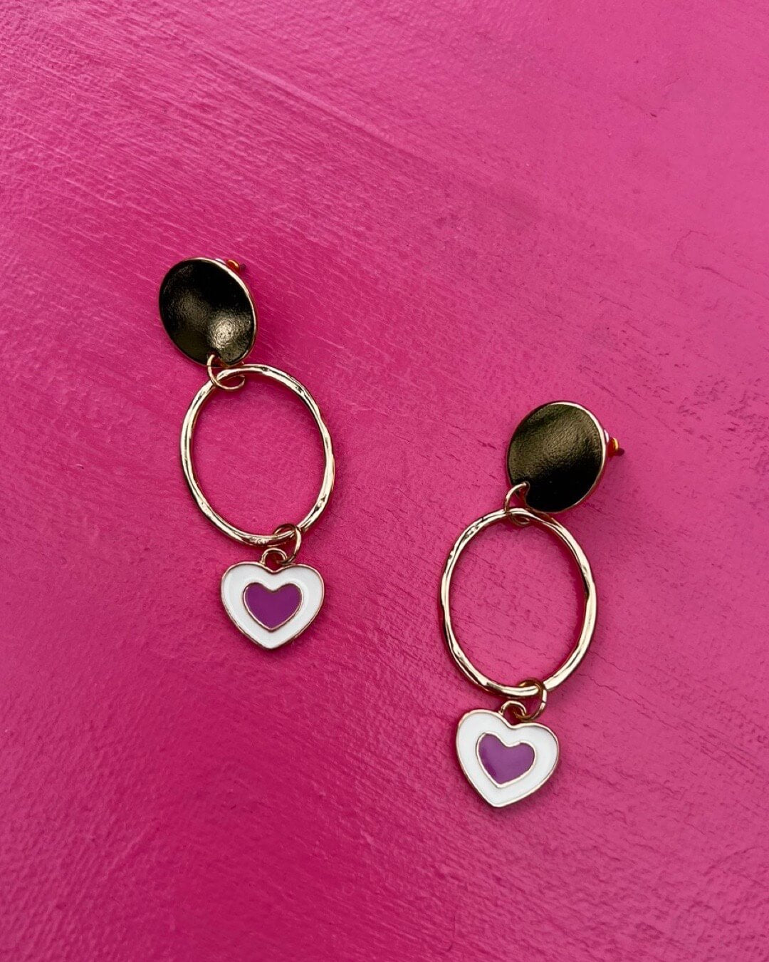 Preppy Love - Gold Drop Hoop Earrings