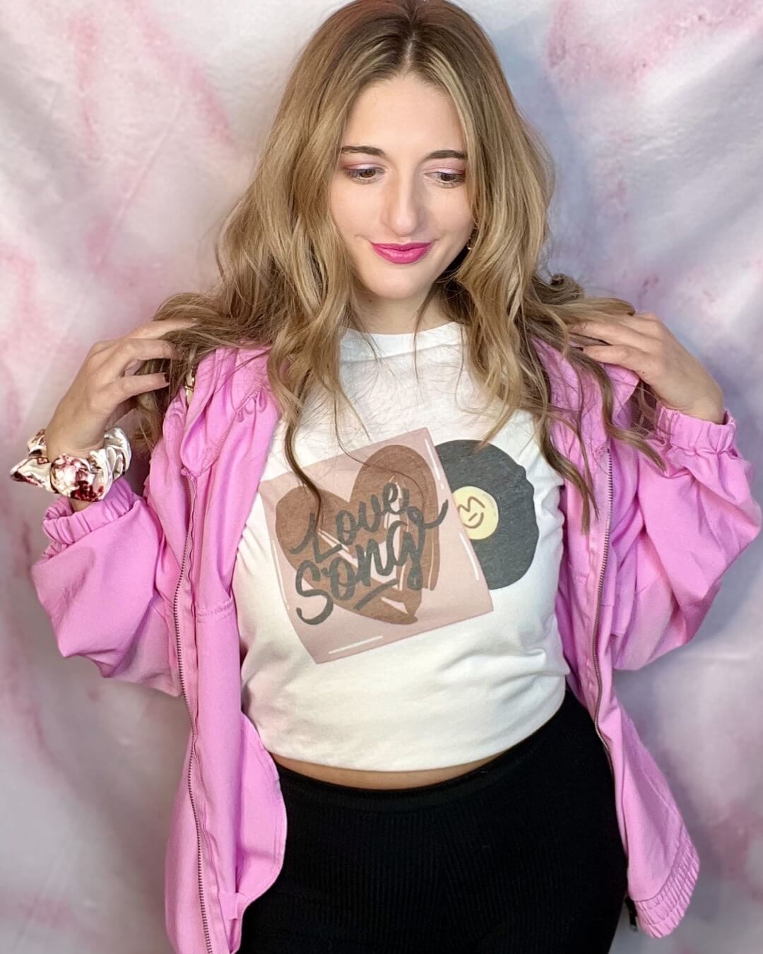 Life's a Love Song - Super Soft 100% White Cotton Graphic Tee - T2112