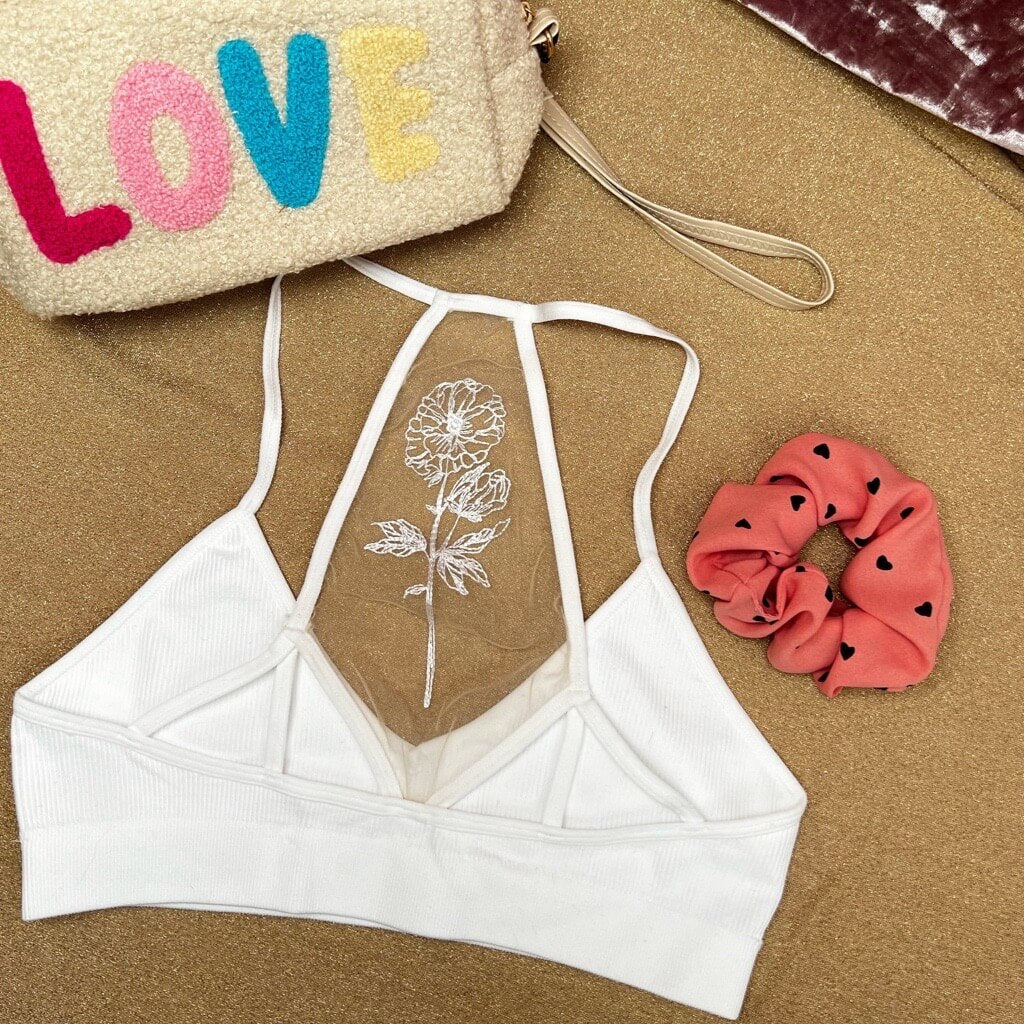 white racerback bralette