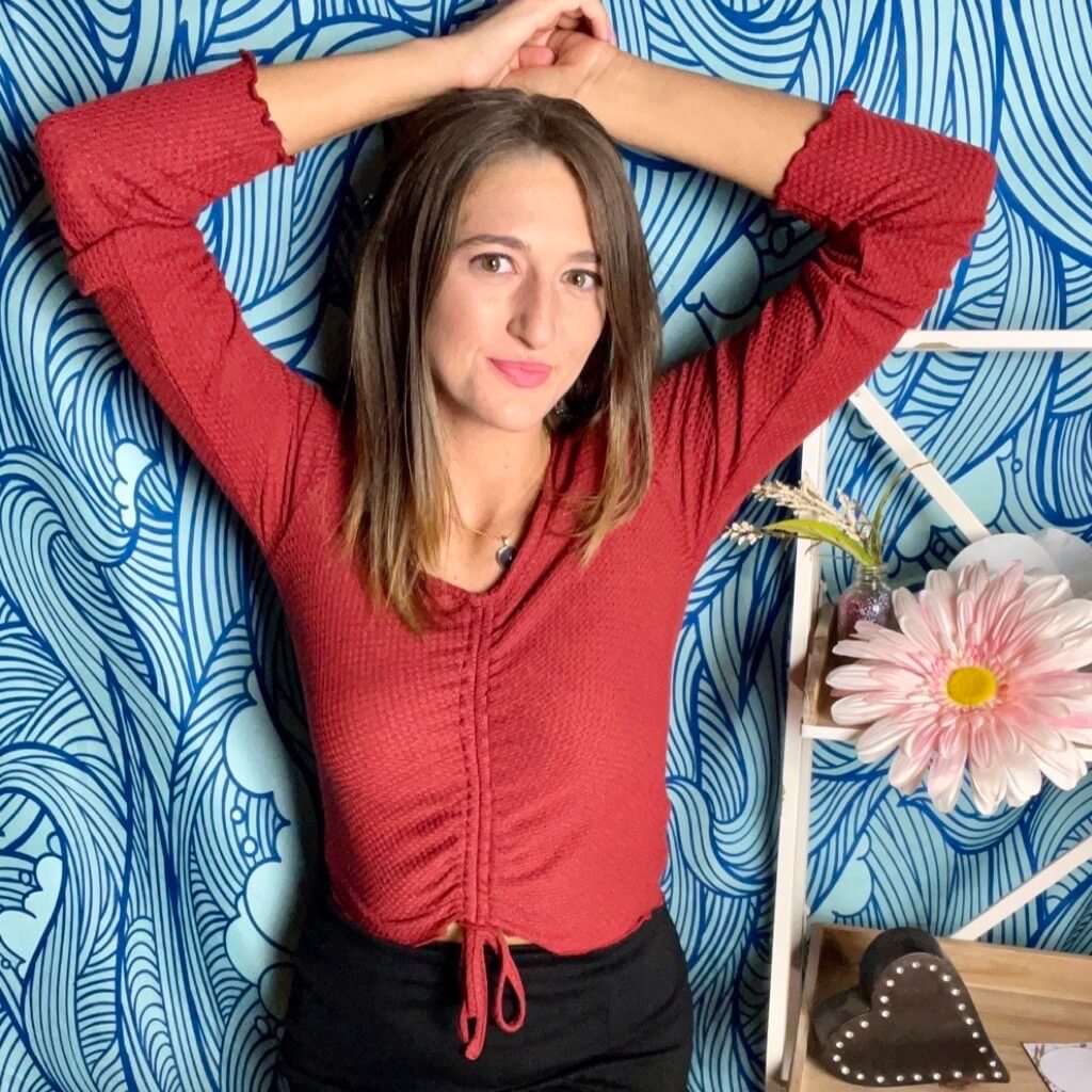 Elevated Intentions Brick Red Waffle Knit Ruched Drawstring Crop Top - T2131