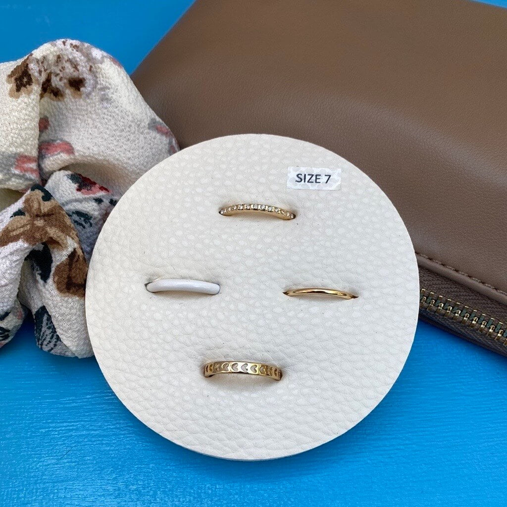 True Intentions White & Gold Ring Set of 4 -SIZE 7