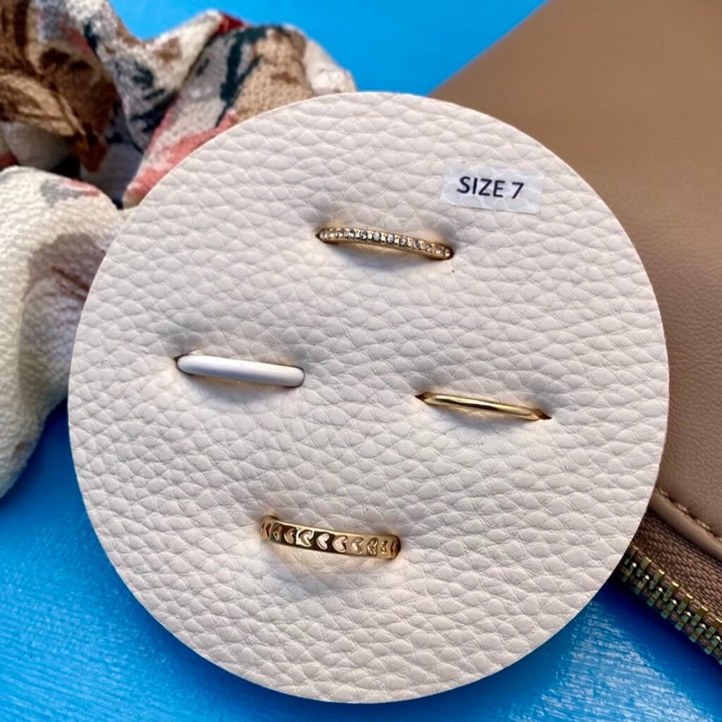 True Intentions White & Gold Ring Set of 4 -SIZE 7