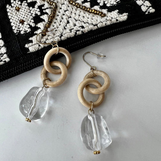 Drops of Zen Wooden Drop Earrings