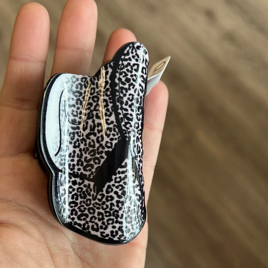 Western Wiles - Pink Grey Leopard  Print Hat Claw