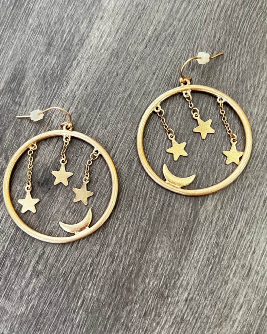 Gold hoops with stars