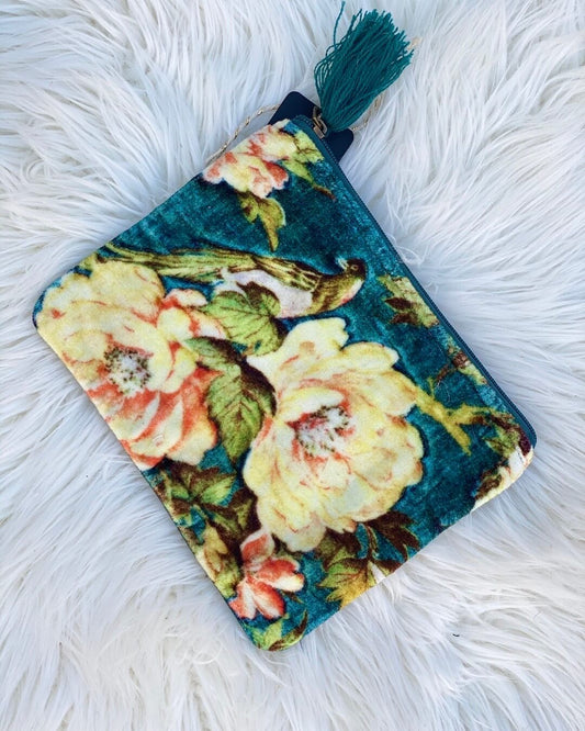 Velvet Dreamin' Bold Floral Pouch