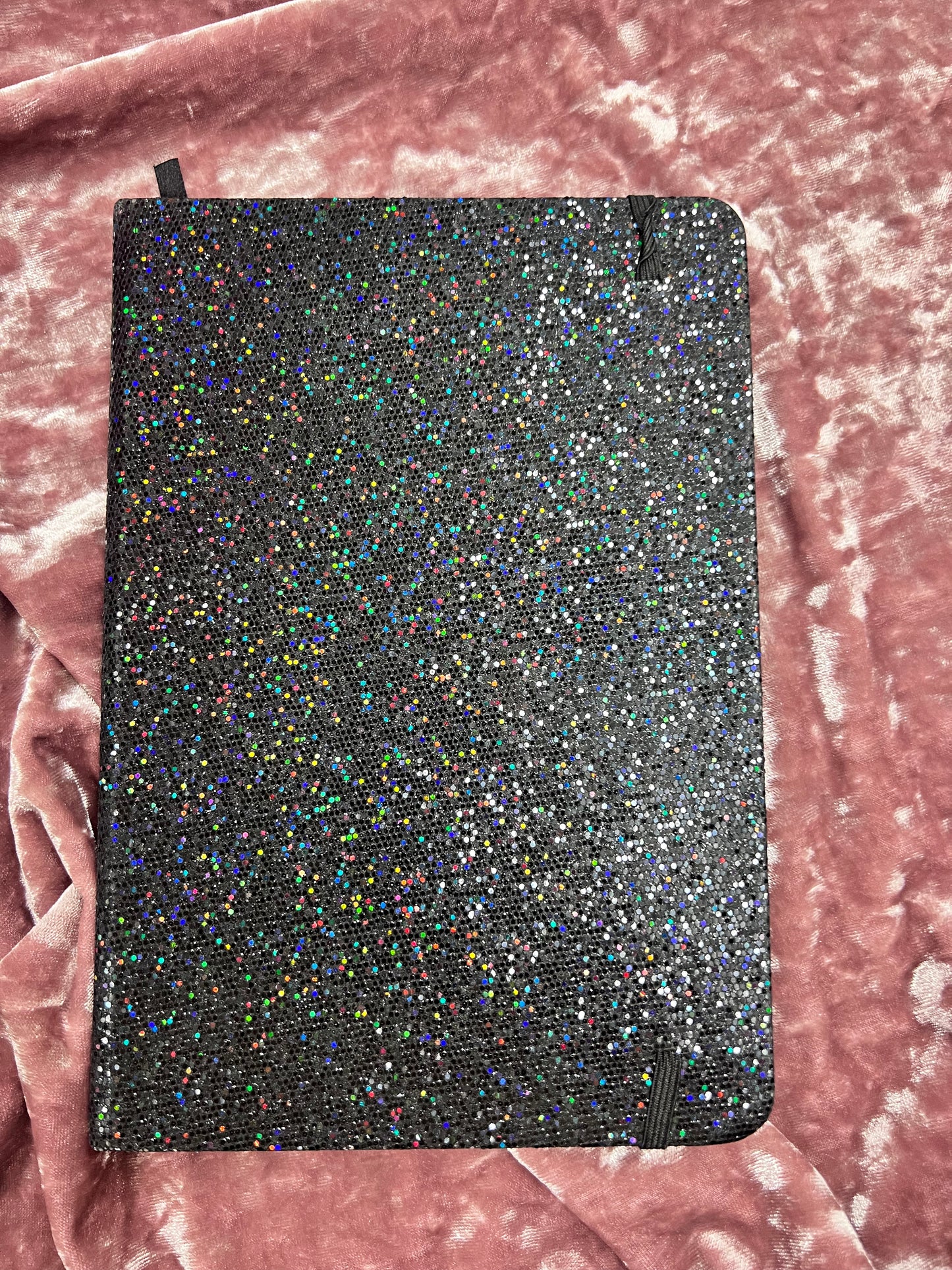 Black glitter journal