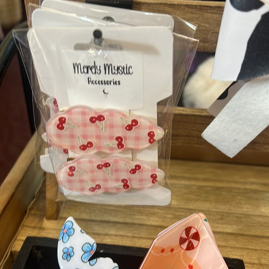 Cherry acrylic clips