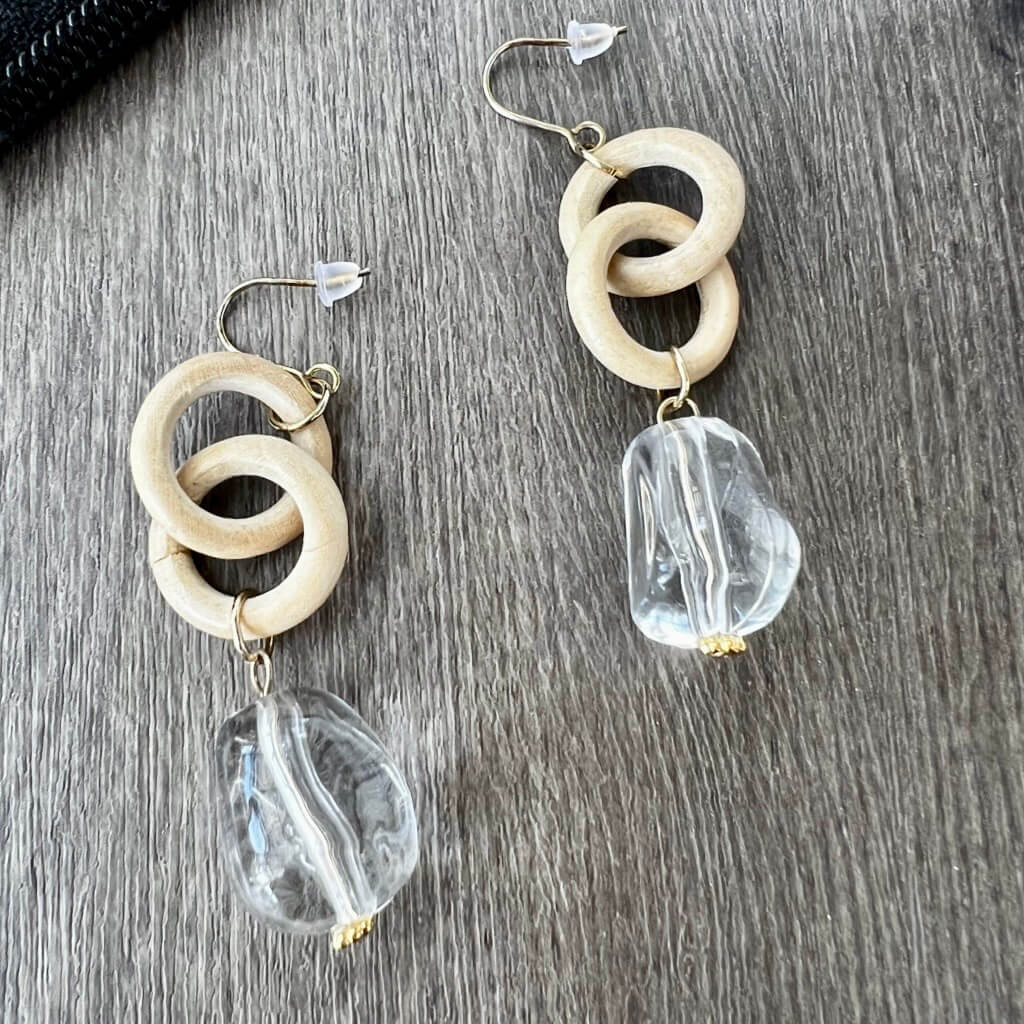 Drops of Zen Wooden Drop Earrings