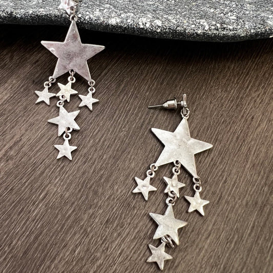 Silver Falling Star Earrings