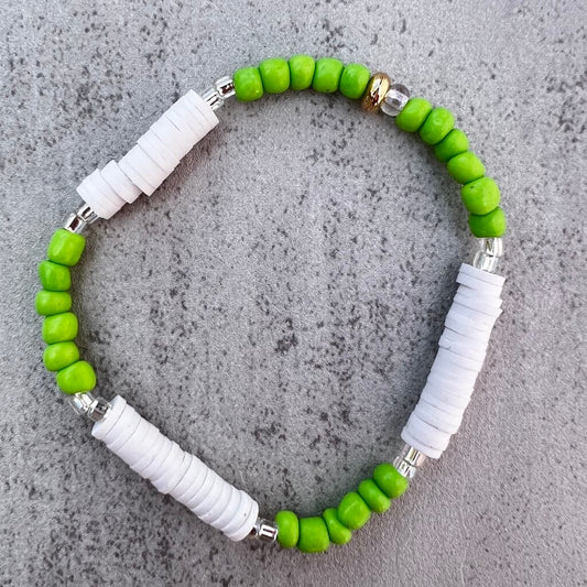 Classy Mix - Clay and Seed Bead Bracelet - 6.75 Inches