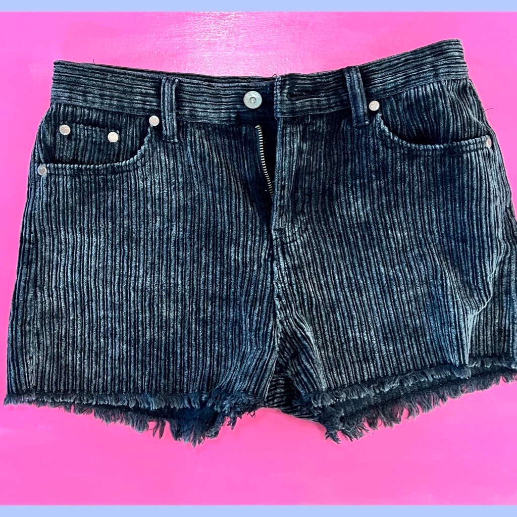 Keep it Classic Charcoal Ribbed Corduroy Shorts