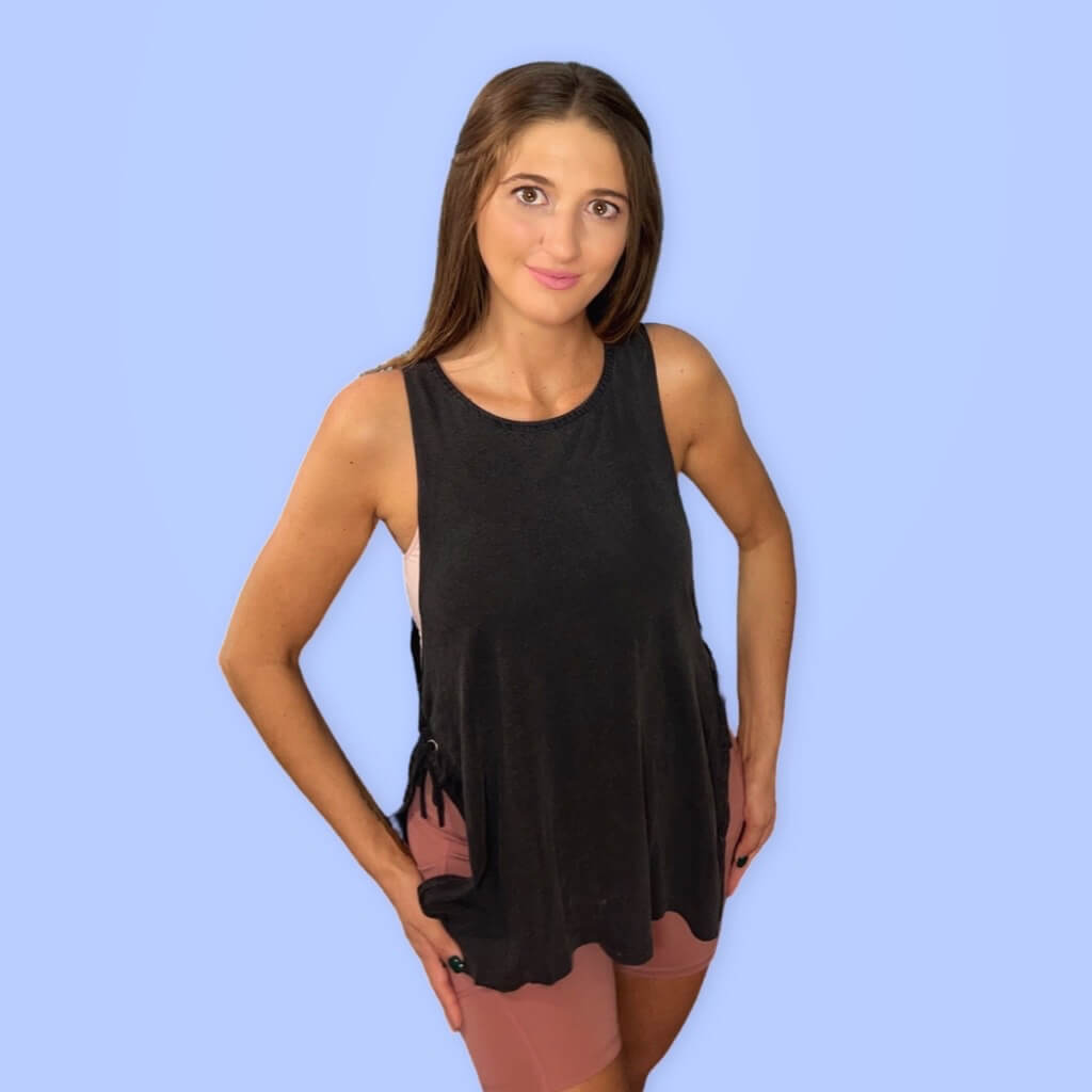 Weekend Impressions Gray Mineral Wash Oversized Muscle Tank - T2020