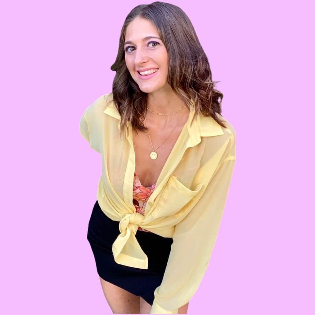 Cabana Sunshine Yellow Long Sleeve Button up Blouse - T2348