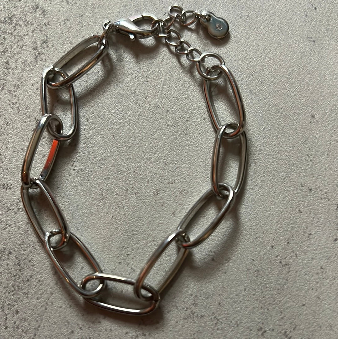 large chain bracelet gold or silver