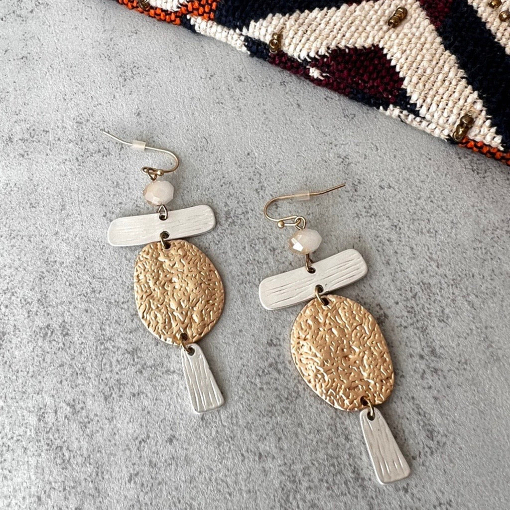 Gypsy Drop - Gold & Silver Statement Earrings