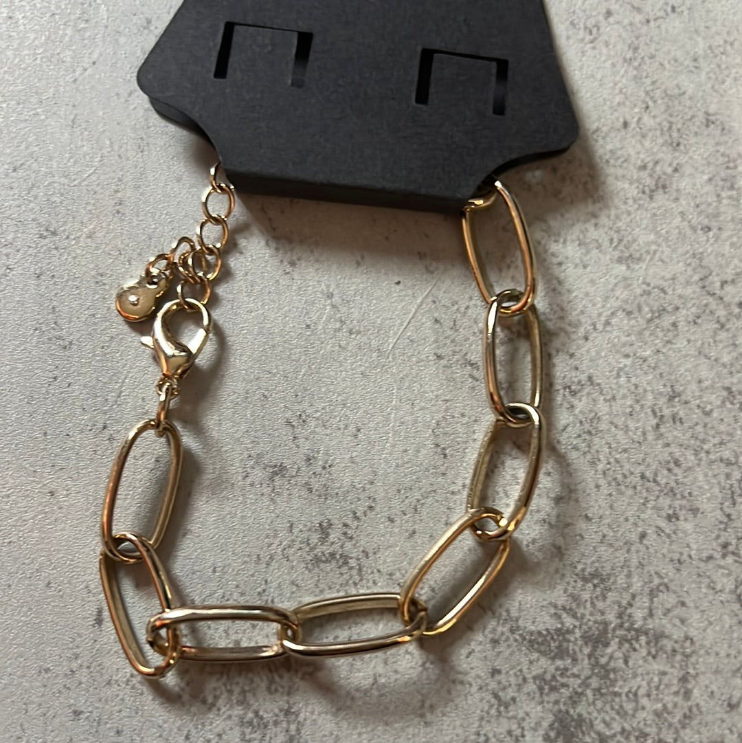 large chain bracelet gold or silver